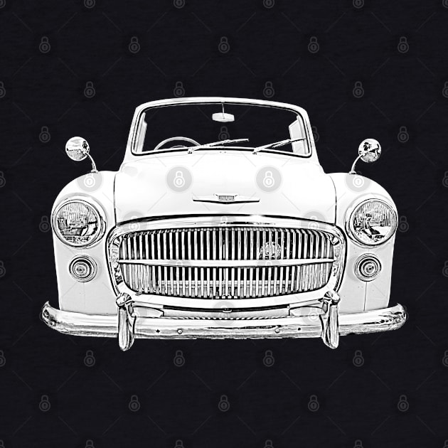 Hillman Minx Mk VIII 1950s classic car monochrome by soitwouldseem